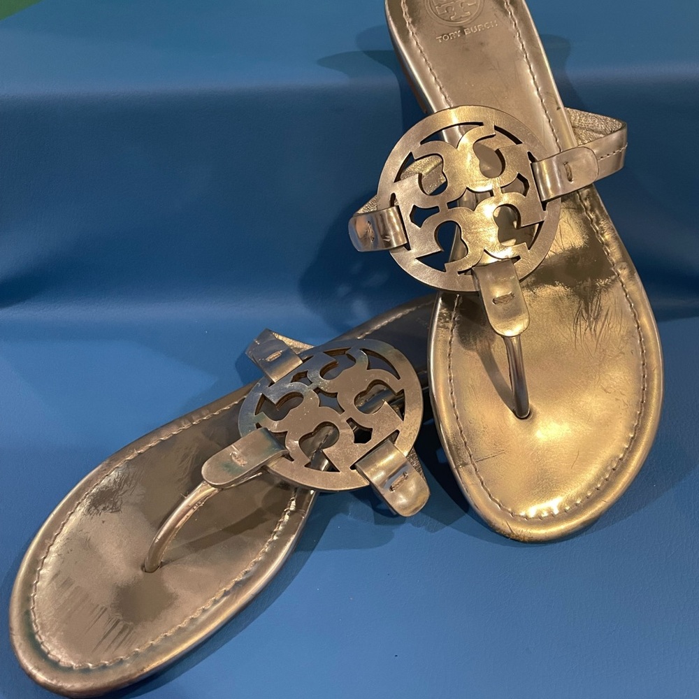 Tory Burch silver Miller sandals